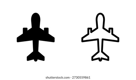 Plane icon symbol for apps and websites. Airplane sign and symbol. Flight transport symbol. Travel sign. aeroplane