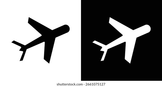 Colección de símbolo de icono de avión. Vector plano ilustración de stock.