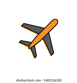 plane icon, symbol filled design template