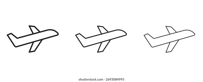 Plane icon symbol. Linear style sign for mobile concept