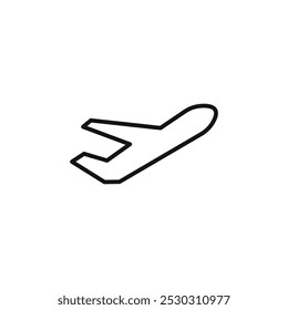 Plane icon Thin line art isolated
