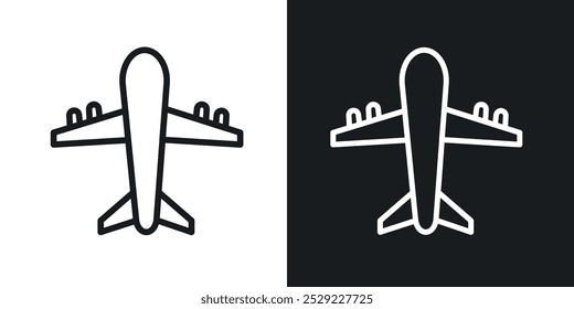 Plane icon in Thin line black color. flat simple vector symbols illustration.