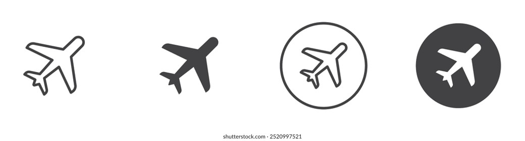 Plane icon thin line illustration
