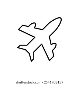 Plane icon Thin line vector illustration set