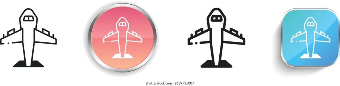 plane icon. Thin Linear, Regular and Button Style Design Isolated On White Background
