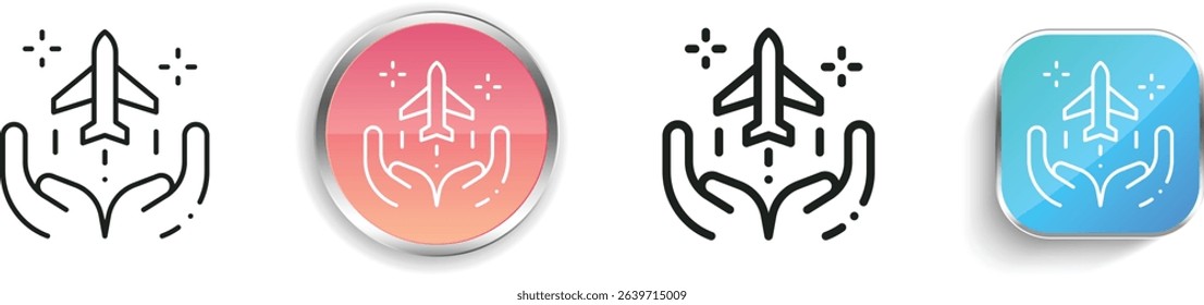 plane icon. Thin Linear, Regular and Button Style Design Isolated On White Background