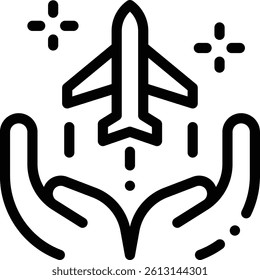 plane icon. Thin Linear Style Design Isolated On White Background
