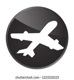 plane icon for travel application or button for website, user interface design