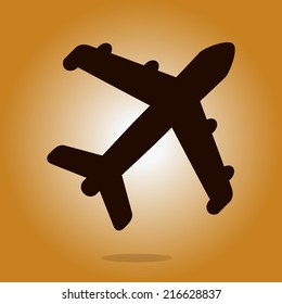 Plane icon. Travel simbol. Airplane plane from the bottom sign.