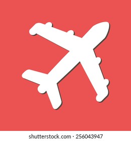 Plane icon. Travel simbol. Airplane plane from the bottom sign.