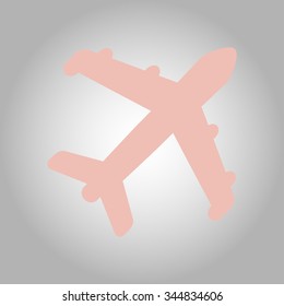 Plane icon. Travel simbol. Airplane plane from the bottom sign.