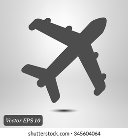 Plane icon. Travel simbol. Airplane plane from the bottom sign.