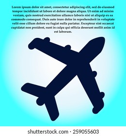 Plane icon. Travel symbol. Airplane plane from the bottom sign.