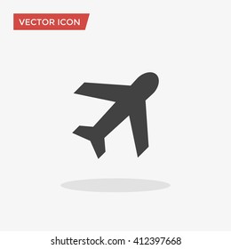 Plane Icon in trendy flat style isolated on grey background. Vector illustration, EPS10.