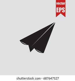 Plane icon in trendy isolated on grey background.Vector illustration.