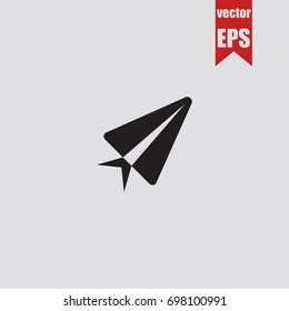 Plane icon in trendy isolated on grey background.Vector illustration.