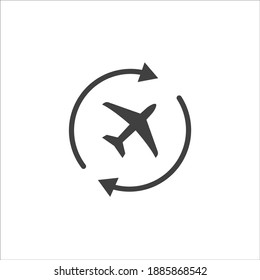 icono de plano con dos flechas sobre fondo blanco