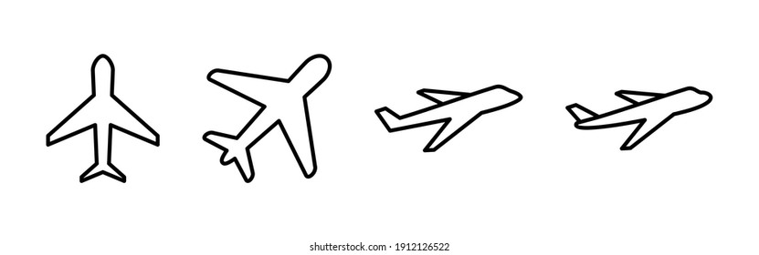 Bildsymbol, Vektorgrafik. Flugzeugsymbol, Vektorgrafik. Flugverkehrszeichen. Reisegrafik. Feiertagssymbol