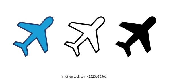 Plane icon vector. Airplane icon vector. Flight transport symbol. Travel illustration. Holiday symbol