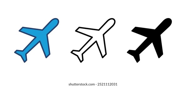 Plane icon vector. Airplane icon vector. Flight transport symbol. Travel illustration. Holiday symbol