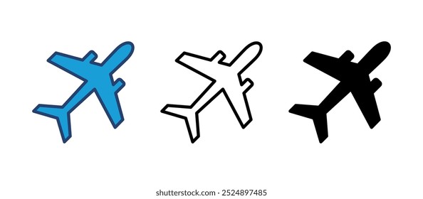 Plane icon vector. Airplane icon vector. Flight transport symbol. Travel illustration. Holiday symbol