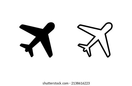 Plane icon vector. Airplane sign and symbol. Flight transport symbol. Travel sign. aeroplane