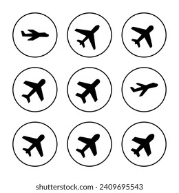 Plane icon vector. Airplane sign and symbol. Flight transport symbol. Travel sign. aeroplane