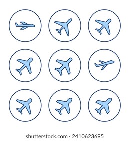 Plane icon vector. Airplane sign and symbol. Flight transport symbol. Travel sign. aeroplane