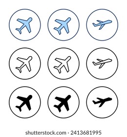 Plane icon vector. Airplane sign and symbol. Flight transport symbol. Travel sign. aeroplane