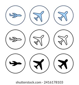 Plane icon vector. Airplane sign and symbol. Flight transport symbol. Travel sign. aeroplane