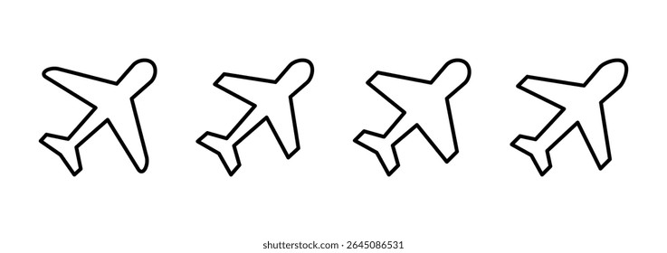 Plane icon vector. Airplane sign and symbol. Flight transport symbol. Travel sign. aeroplane