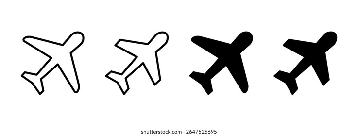 Plane icon vector. Airplane sign and symbol. Flight transport symbol. Travel sign. aeroplane