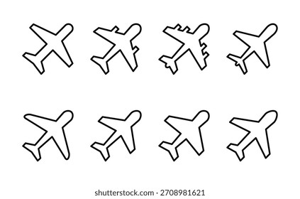Plane icon vector. Airplane sign and symbol. Flight transport symbol. Travel sign. aeroplane
