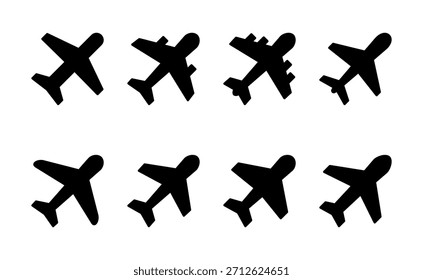 Vector de icono de avión. Signo y símbolo del avión. Símbolo de transporte de vuelo. Señal de viaje. avión