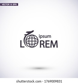 Plane icon. Vector  Eps 10 . Lorem Ipsum Flat Design 