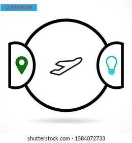 Plane icon. Vector plane flat design. Plane flying. the plane takes off. the work is done for your use for your purposes and purposes. eps 10 icons vector
