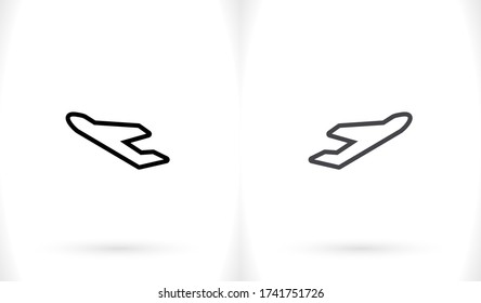Plane icon. Vector plane flat design. Plane flying. the plane takes off. the work is done for your use for your purposes and purposes. eps 10 icons vector