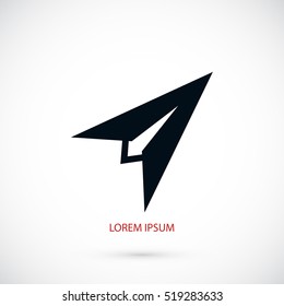 Plane icon vector, flat design best vector icon