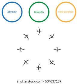 Plane Icon Vector flat design style