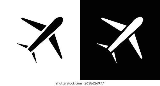 Plane icon Vector in flat style. Collection silhouettes