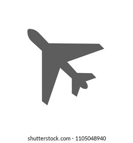 Plane icon vector, flight symbol, solid illustration, pictogram isolated