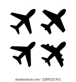 Ilustración vectorial de icono de plano. Signo y símbolo del avión. Símbolo de transporte de vuelo. Signo de viaje. avión