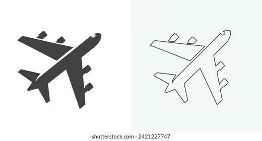 Plane icon vector illustration. Airplane sign and symbol. Flight transport symbol. plane line icon on white background. Airplane icon logo vector design
