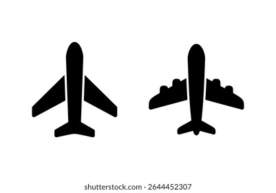 Ilustración vectorial de icono de avión. Signo y símbolo del avión. Símbolo de transporte de vuelo. Señal de viaje. avión