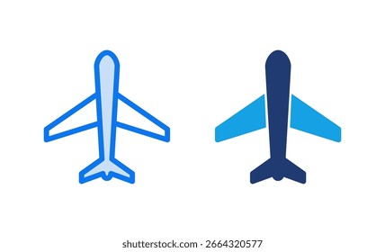 Ilustración vectorial de icono de avión. Signo y símbolo del avión. Símbolo de transporte de vuelo. Señal de viaje. avión
