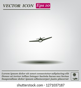 Plane icon, vector illustration. Flat design style