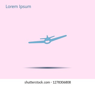 Plane icon, vector illustration. Flat design style