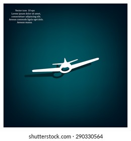 Plane icon, vector illustration. Flat design style