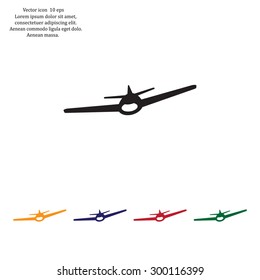 Plane icon, vector illustration. Flat design style