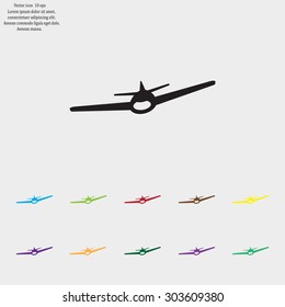 Plane icon, vector illustration. Flat design style